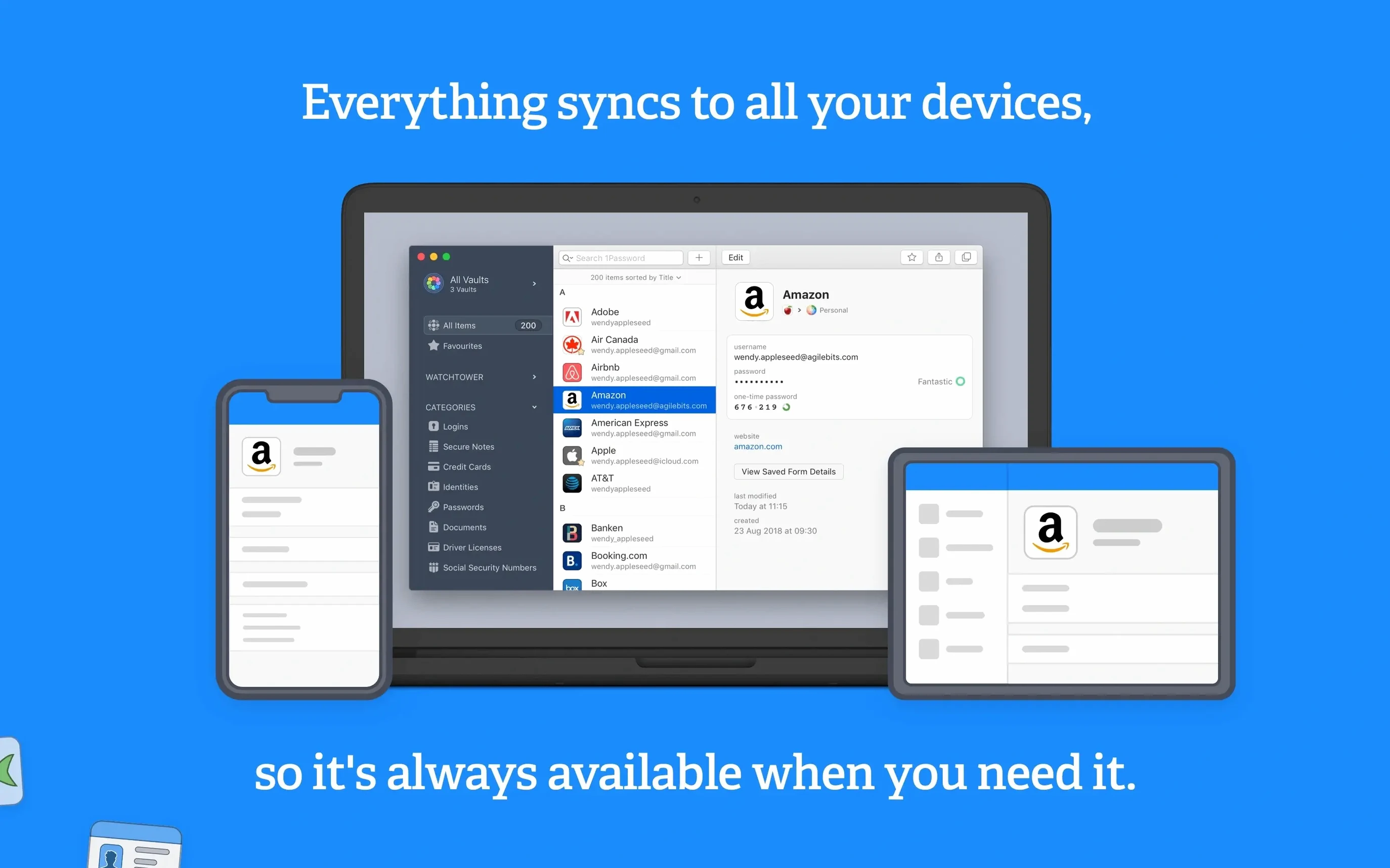 1Password — tour 4 1Password toolbar view 4