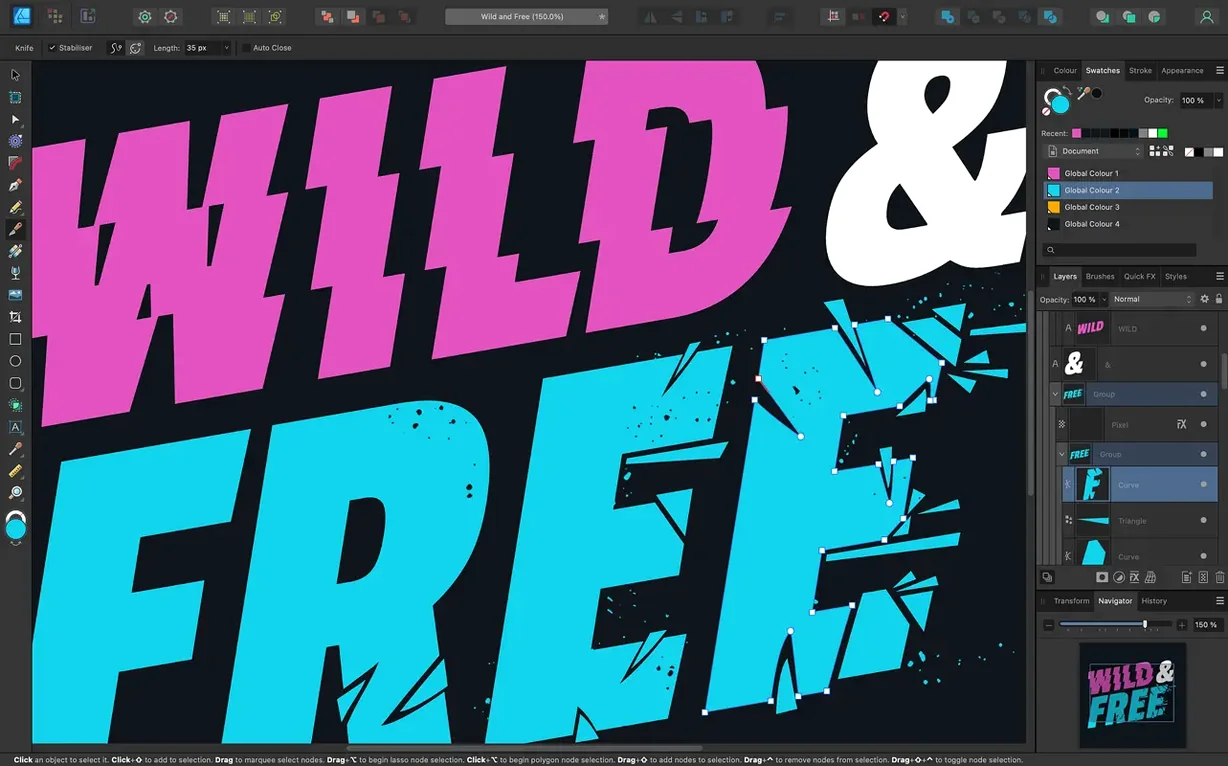 Affinity Designer — tour 1 affinity designer 2 download macos: workspace view