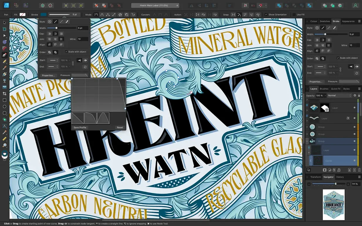Affinity Designer — tour 2 Affinity Designer toolbar view 2