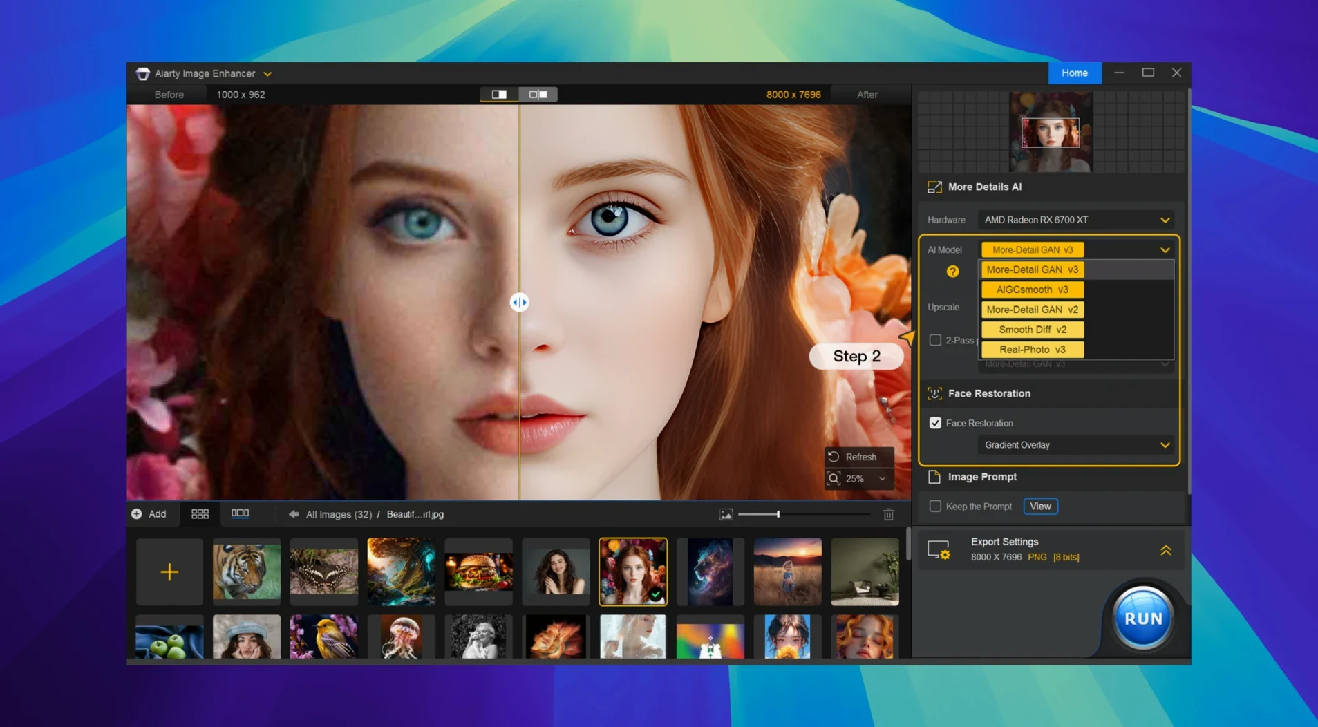 Aiarty Image Enhancer — tour 2 Aiarty Image Enhancer toolbar view 2
