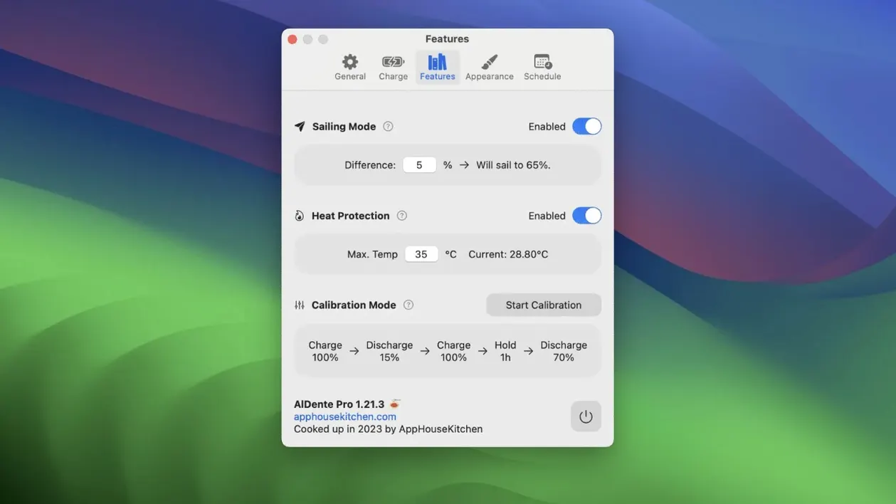 AlDente — tour 2 AlDente toolbar view 2