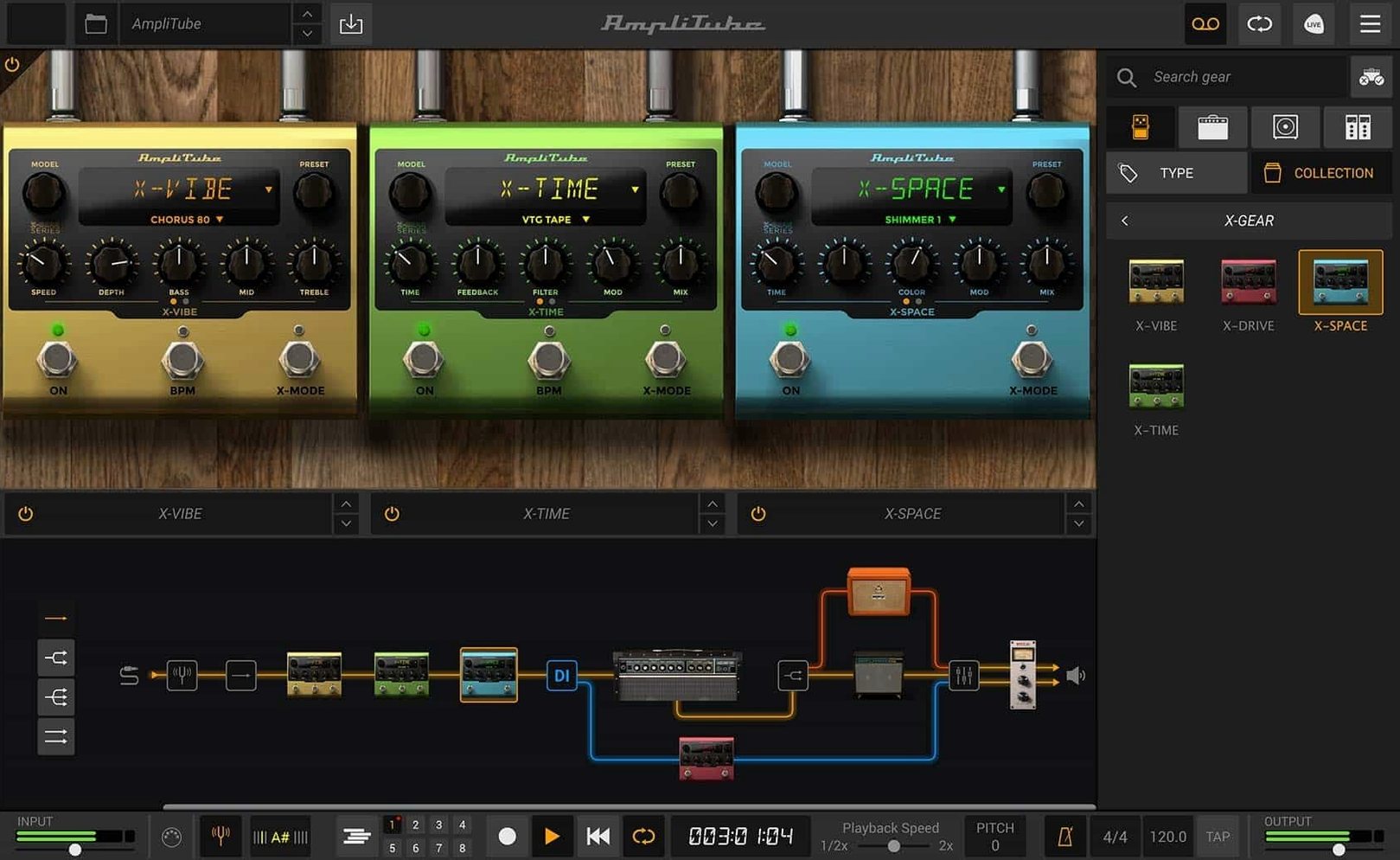 AmpliTube — tour 4 AmpliTube toolbar view 4