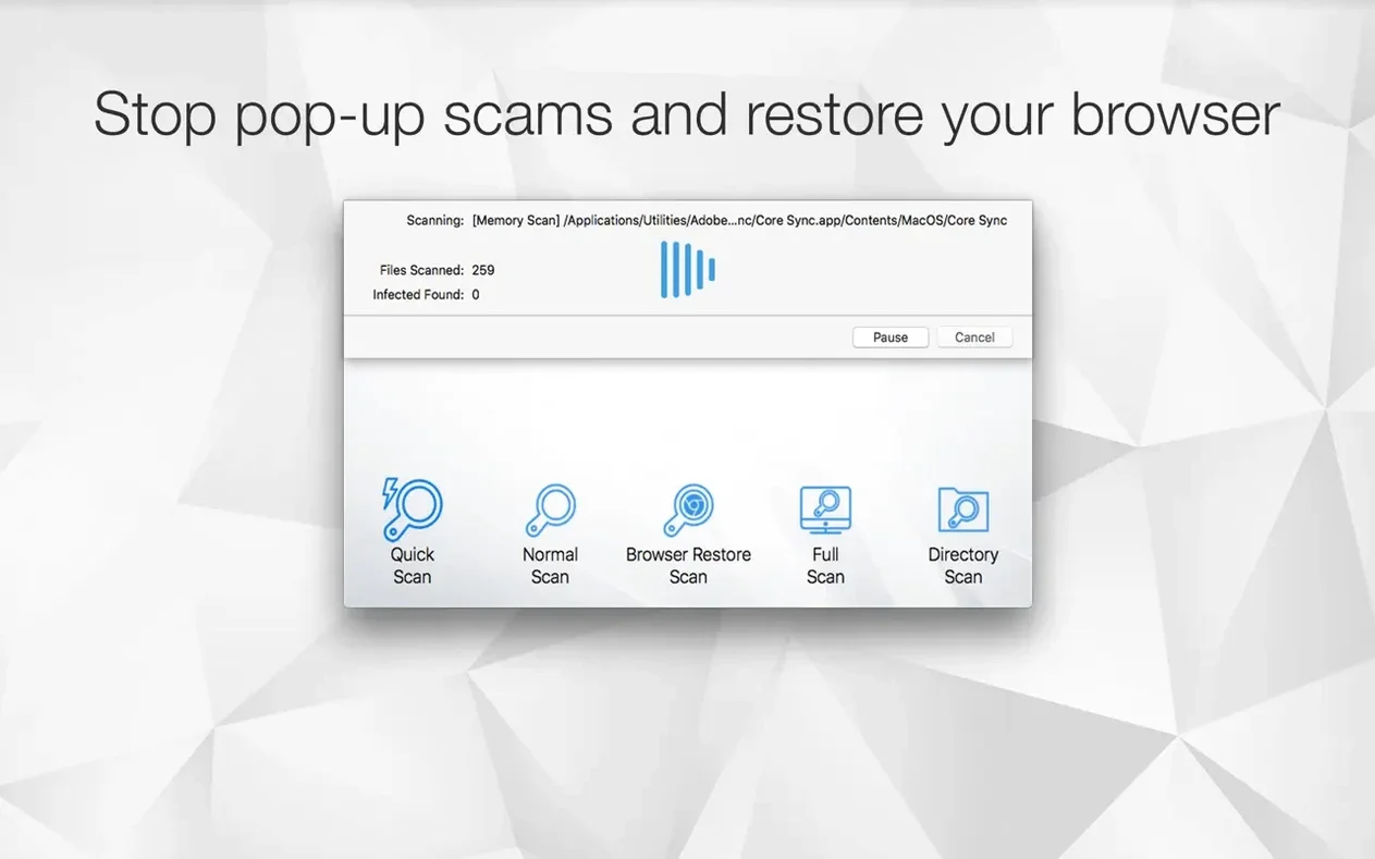 Antivirus Zap - Virus Scanner — tour 3 Antivirus Zap - Virus Scanner toolbar view 3