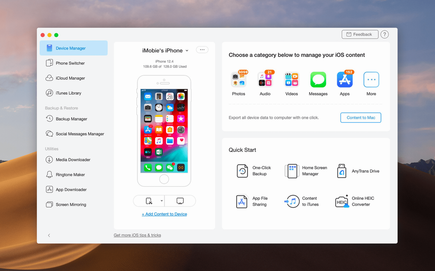 AnyTrans for iOS image 1 of 4 AnyTrans for iOS 8.9.14: anytrans download mac