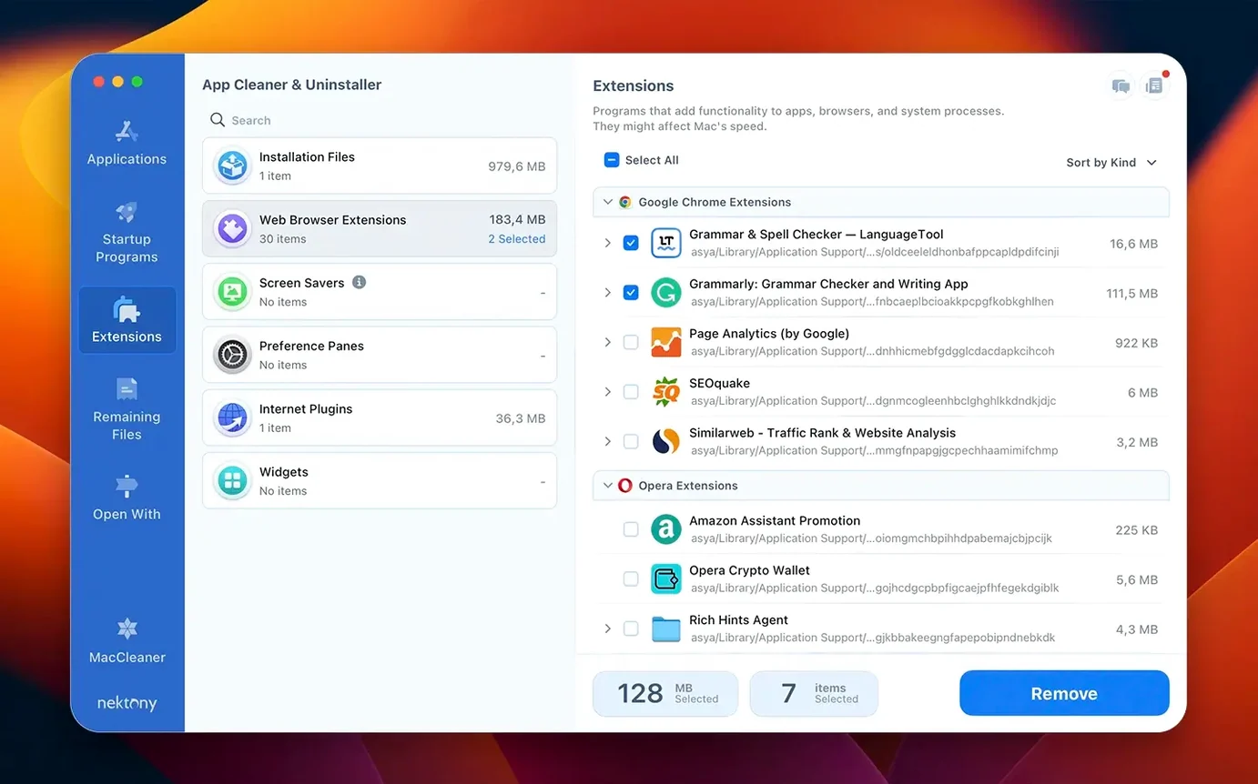 App Cleaner & Uninstaller — tour 3 App Cleaner & Uninstaller toolbar view 3
