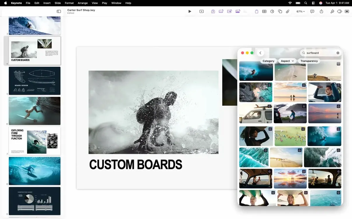 Apple Keynote — tour 4 Apple Keynote toolbar view 4