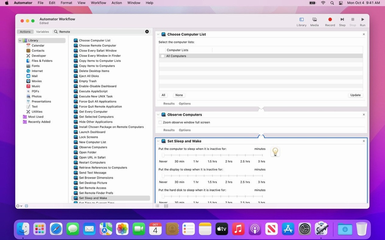 Screen 4 of Apple Remote Desktop