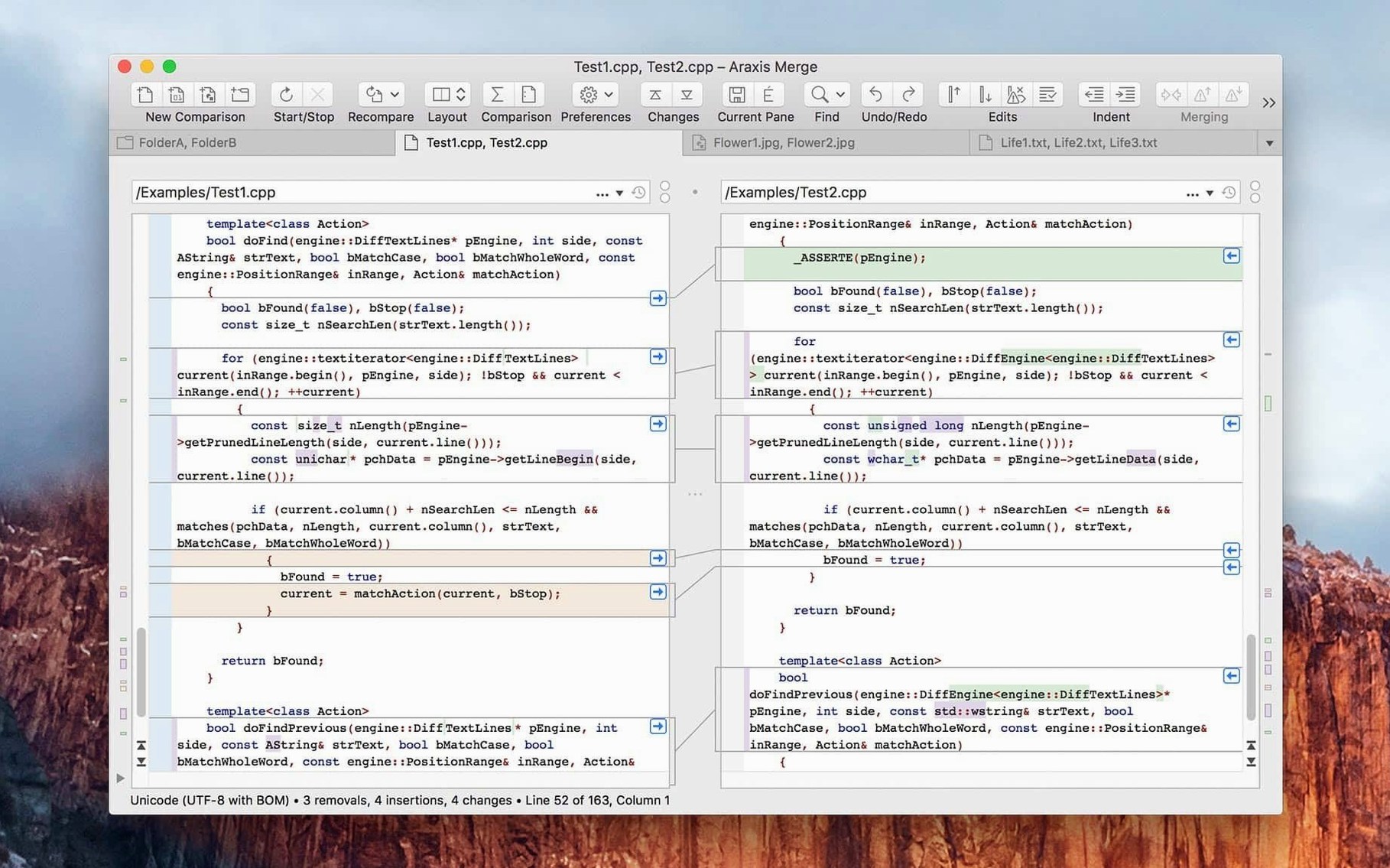 Araxis Merge — tour 2 Araxis Merge toolbar view 2