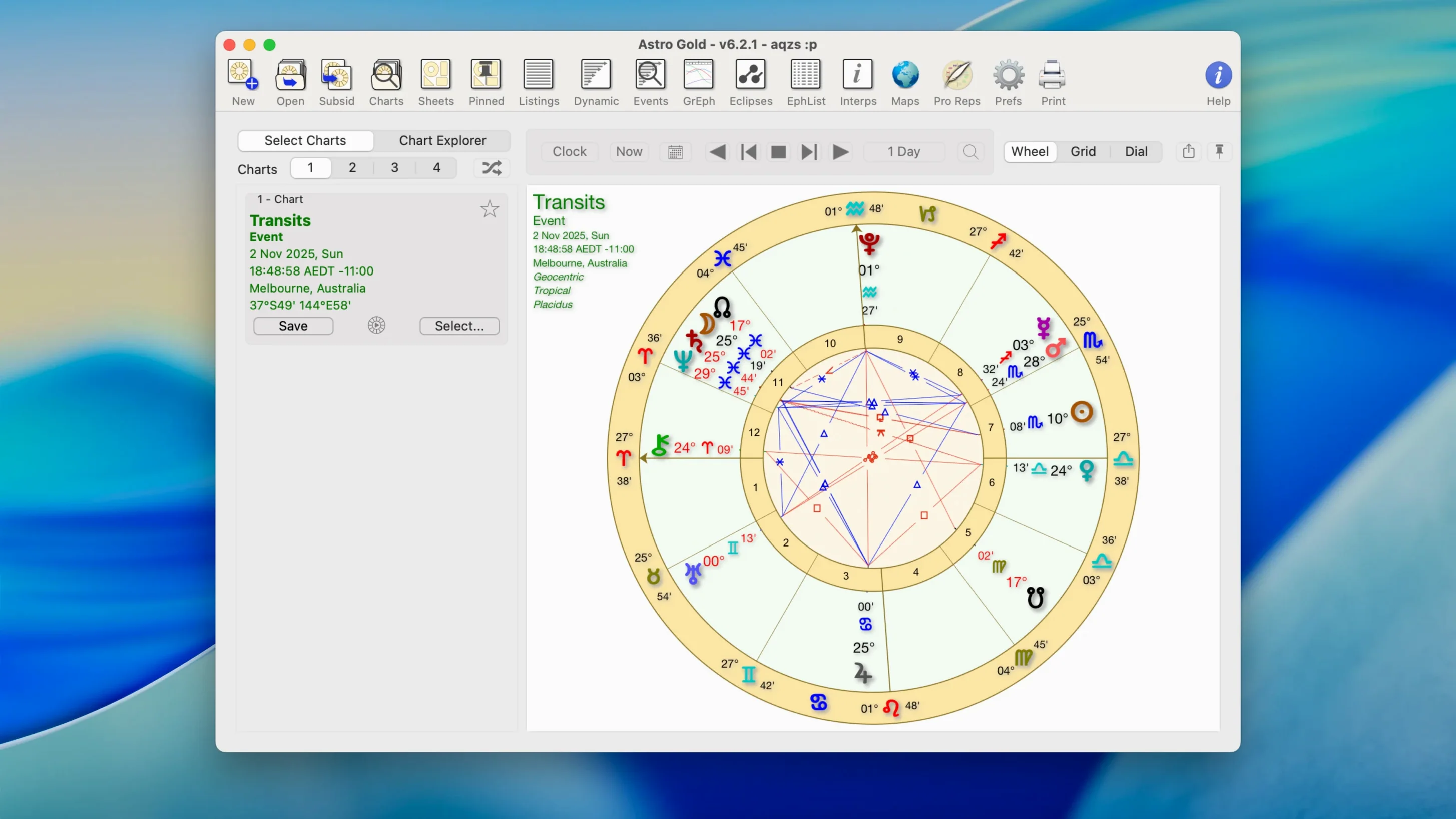 astrogold mac: workspace view