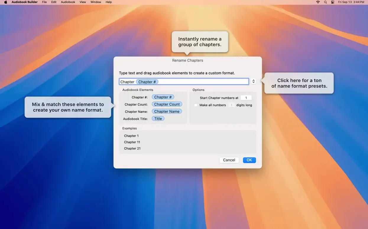Audiobook Builder toolbar view 5