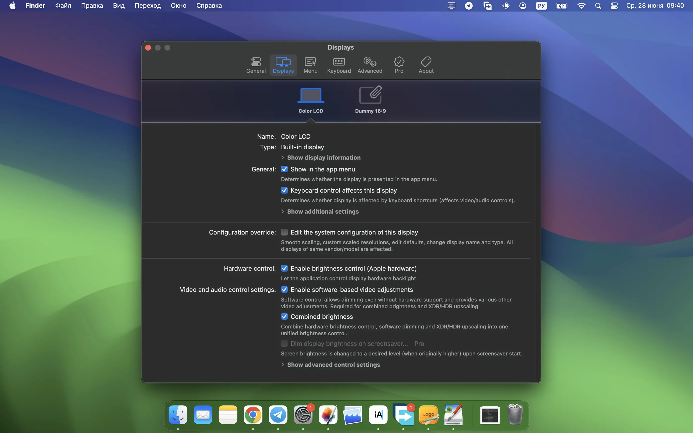 BetterDisplay Pro — tour 2 BetterDisplay Pro toolbar view 2