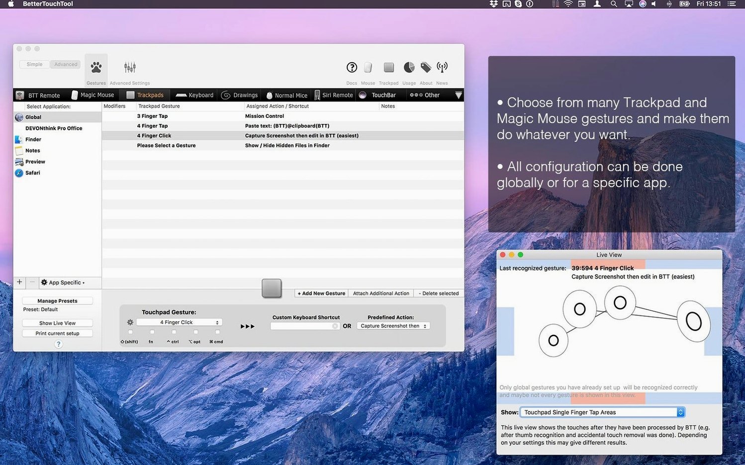 BetterTouchTool image 1 of 4 bettertouchtool download: workspace view
