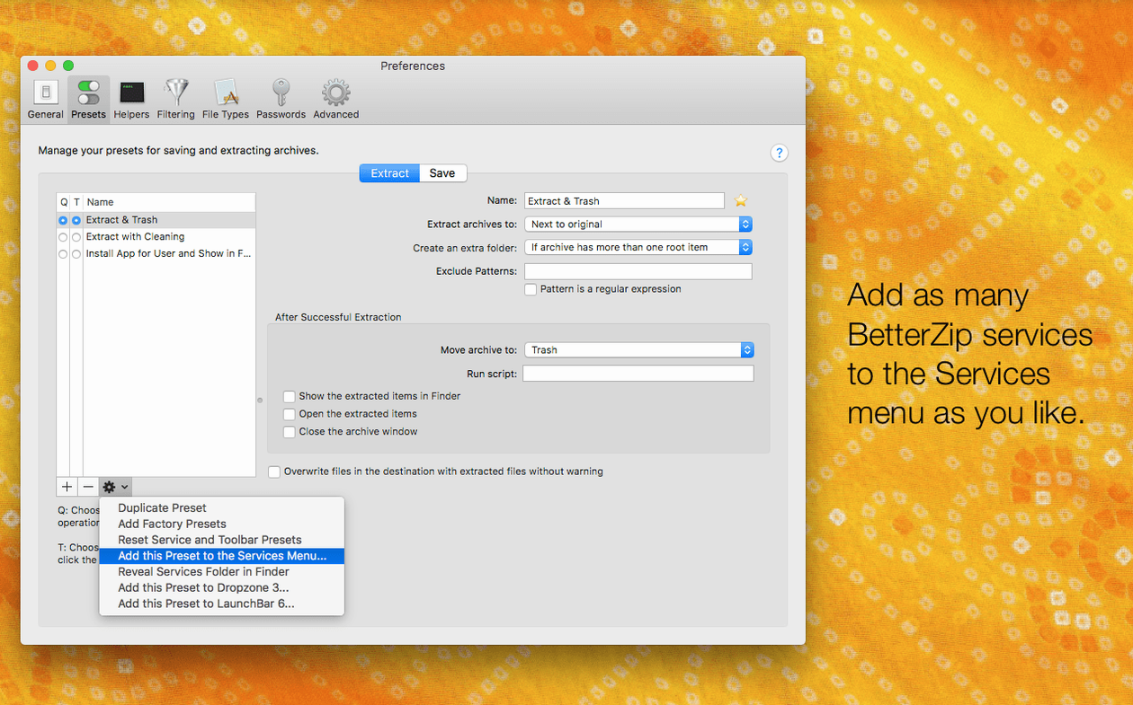 BetterZip image 4 of 4 Screen 4 of BetterZip