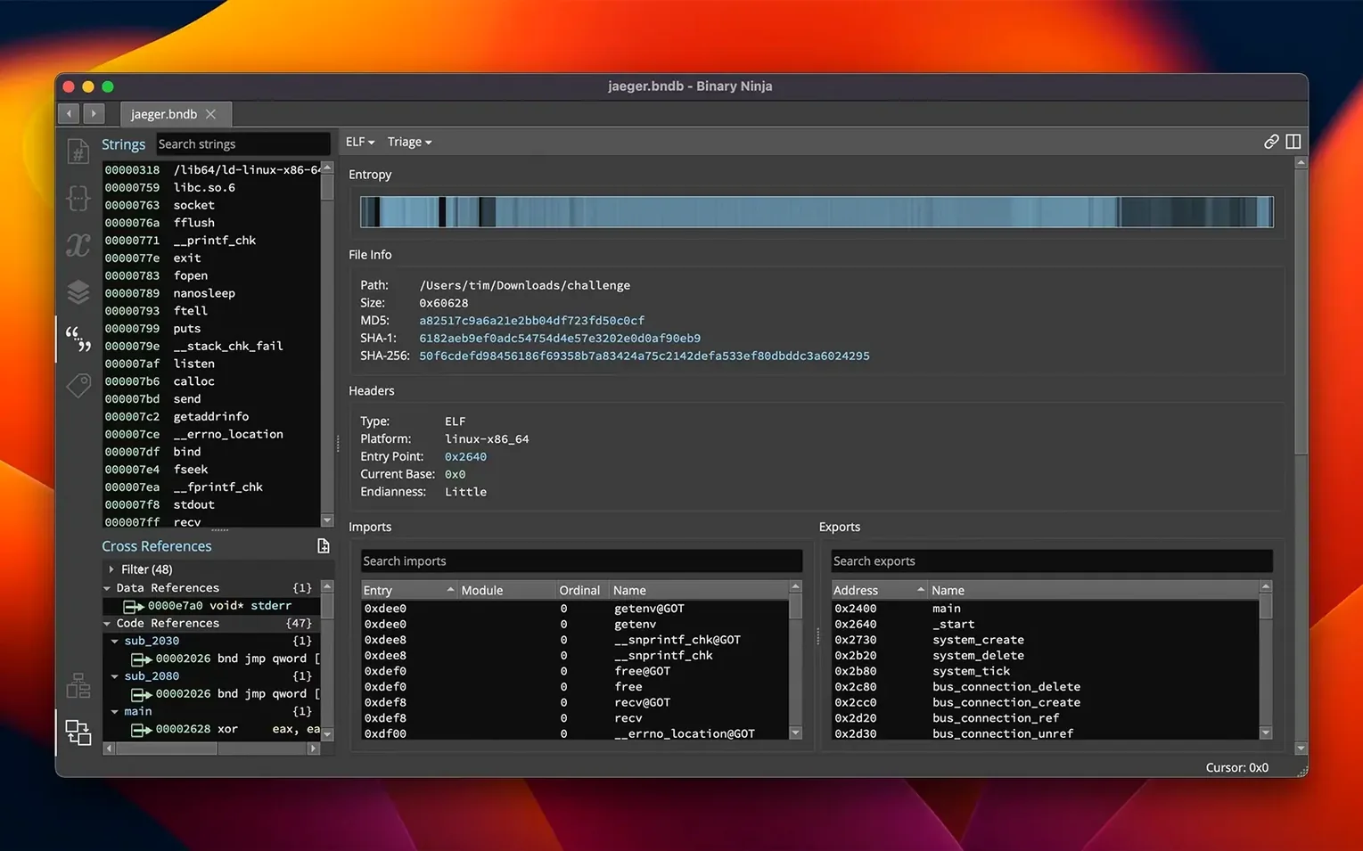 Binary Ninja — tour 4 Binary Ninja toolbar view 4