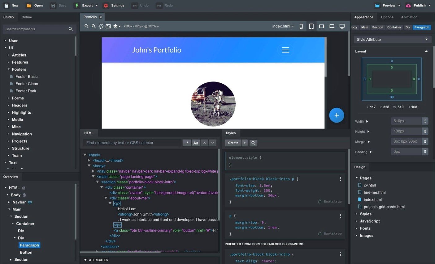 Bootstrap Studio image 2 of 2 Screen 2 of Bootstrap Studio