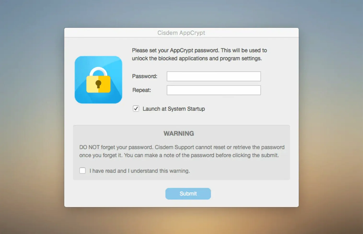 Cisdem AppCrypt — tour 2 Cisdem AppCrypt toolbar view 2