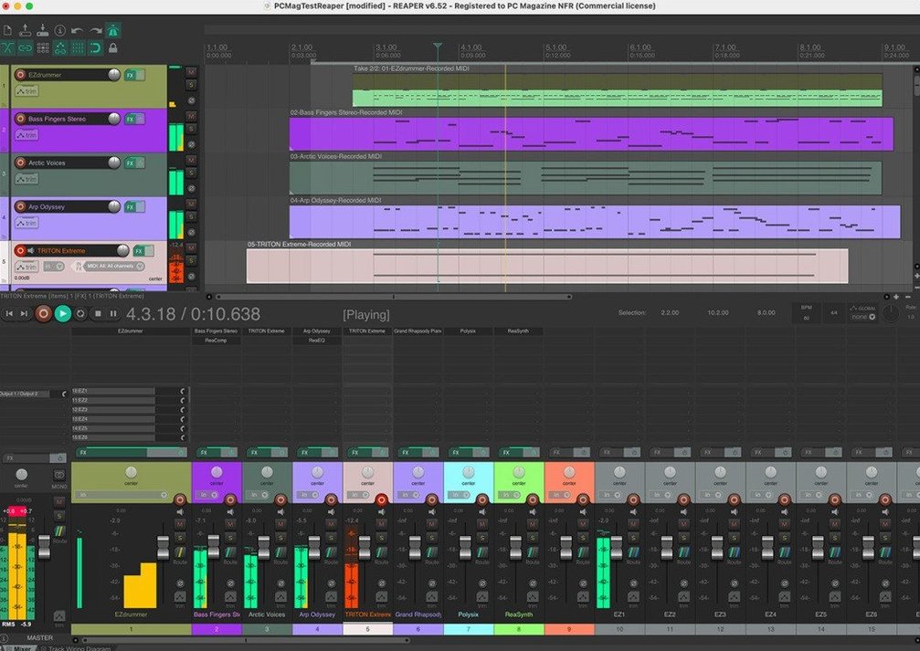 reaper macos download: workspace view