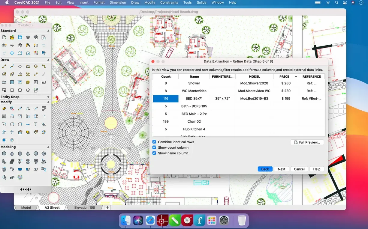 CorelCAD — tour 2 CorelCAD toolbar view 2