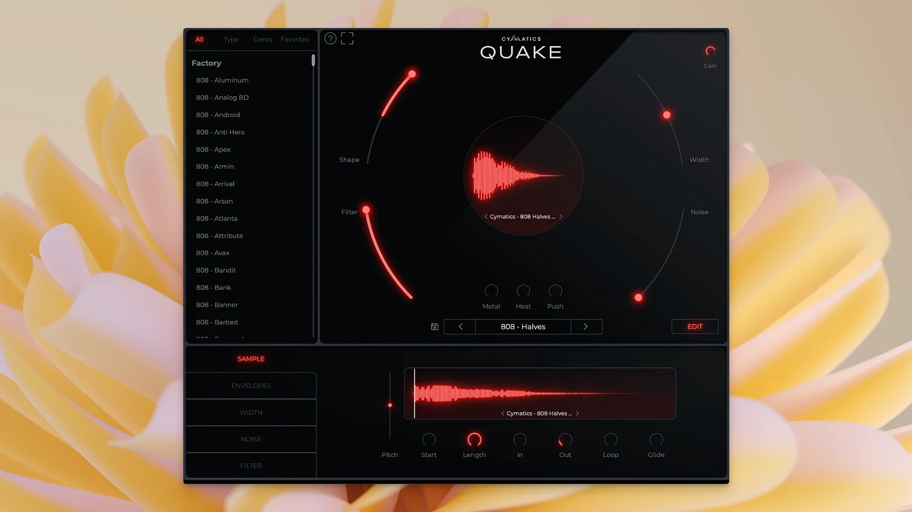 Cymatics QUAKE — tour 1 quake cymatics: workspace view