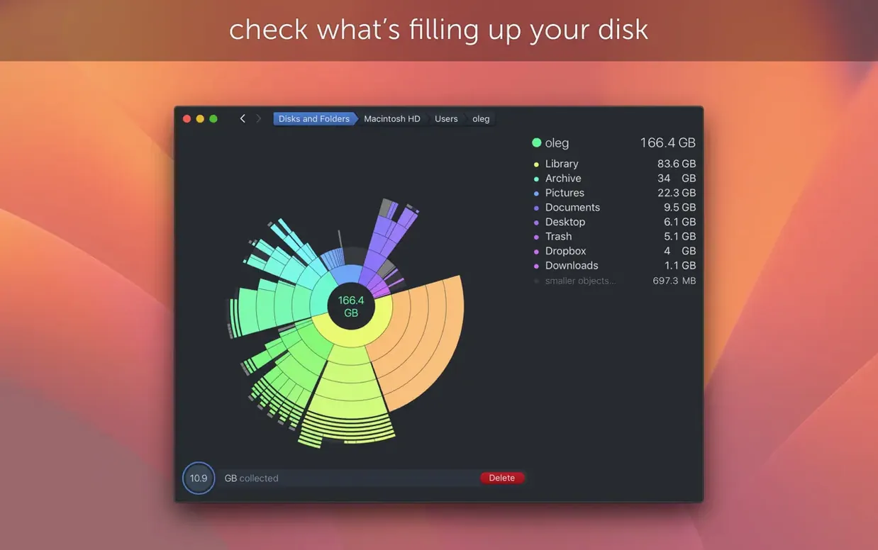 daisy disk mac free: workspace view