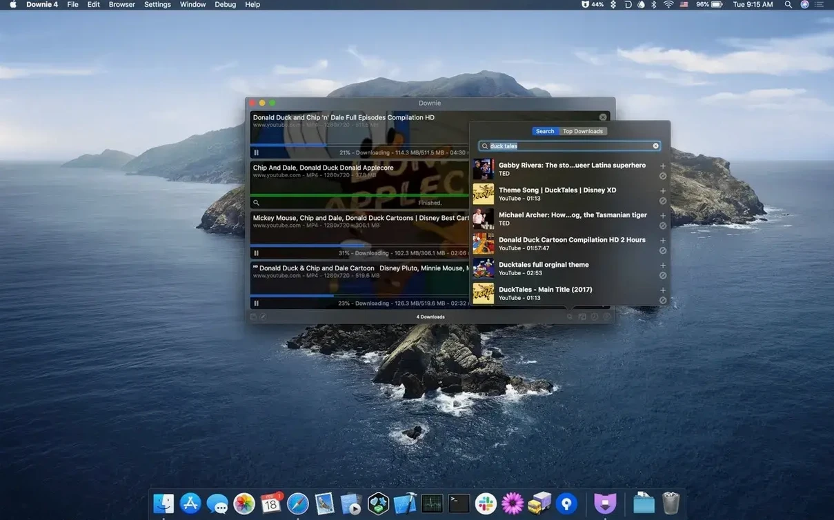 Downie — tour 4 Downie toolbar view 4