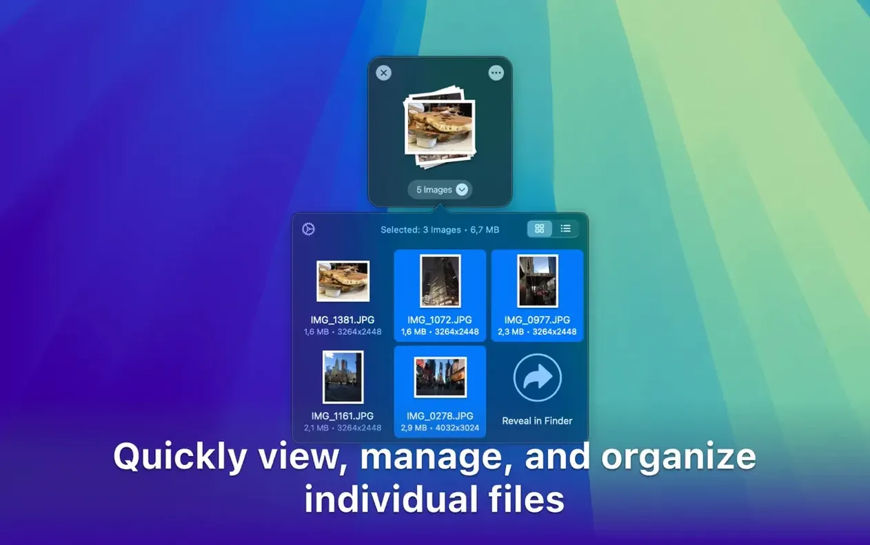 Dropover — tour 5 Dropover toolbar view 5