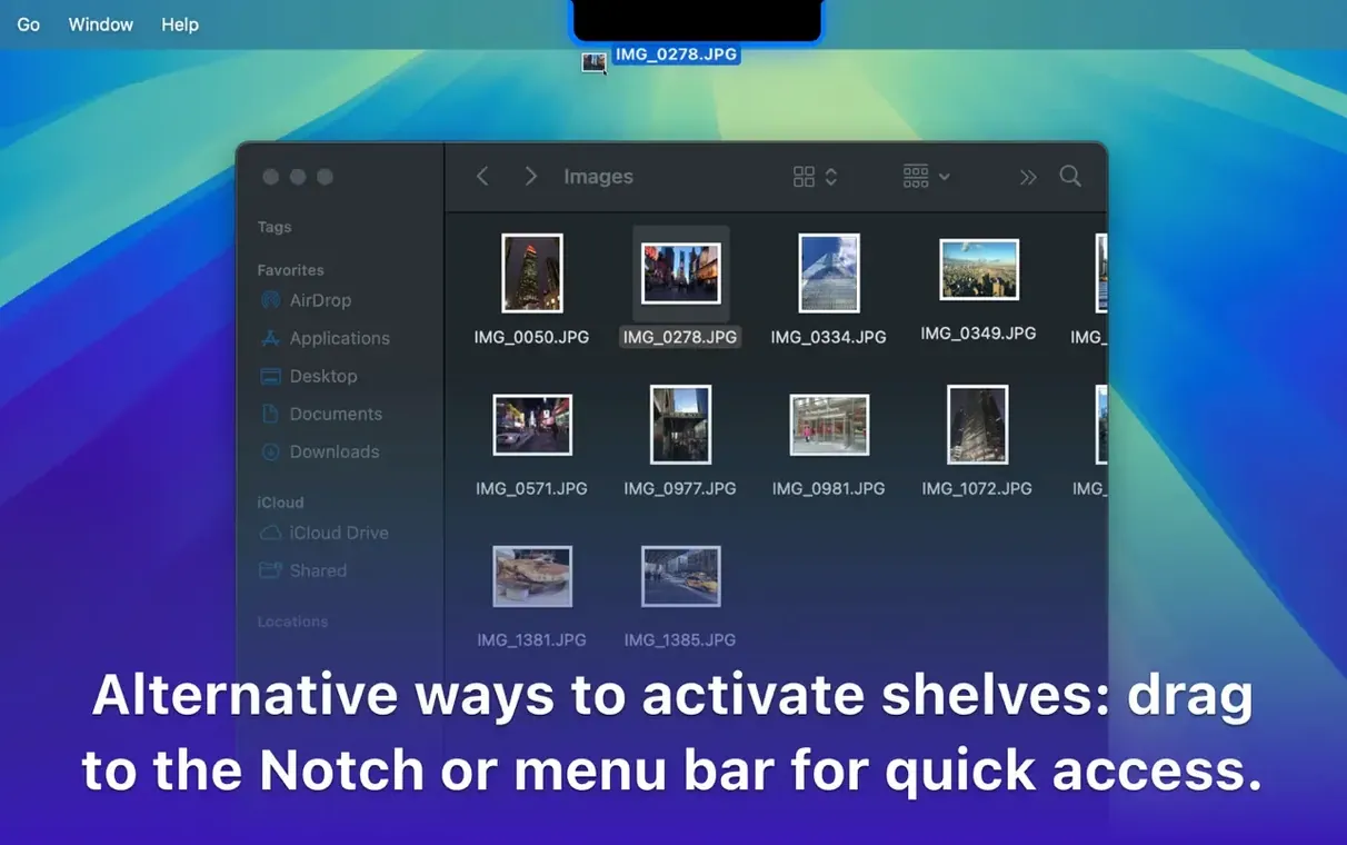 Dropover — tour 6 Dropover toolbar view 6