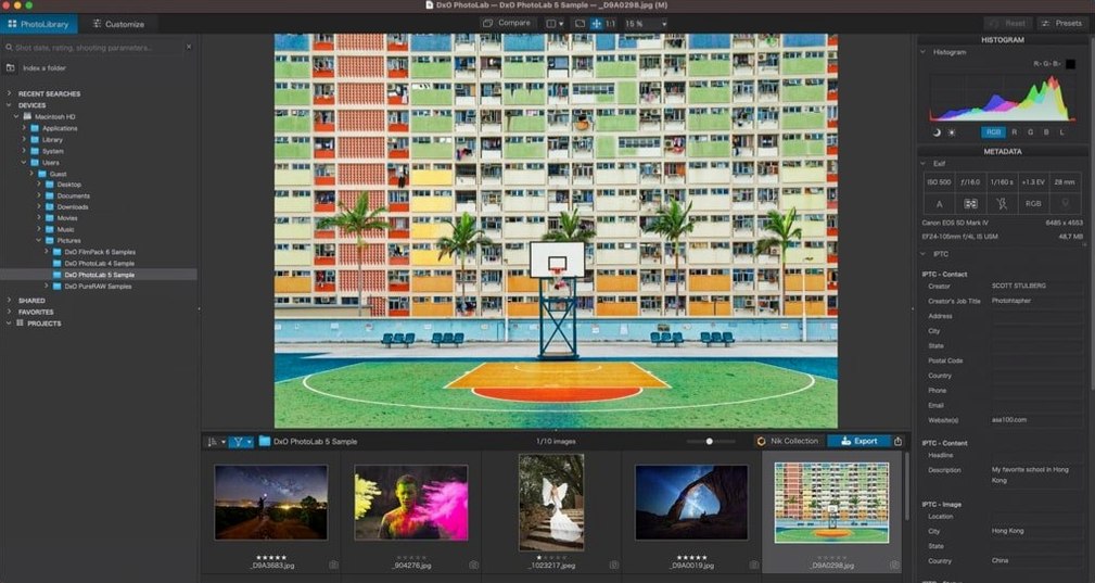 DxO PhotoLab — tour 2 DxO PhotoLab toolbar view 2