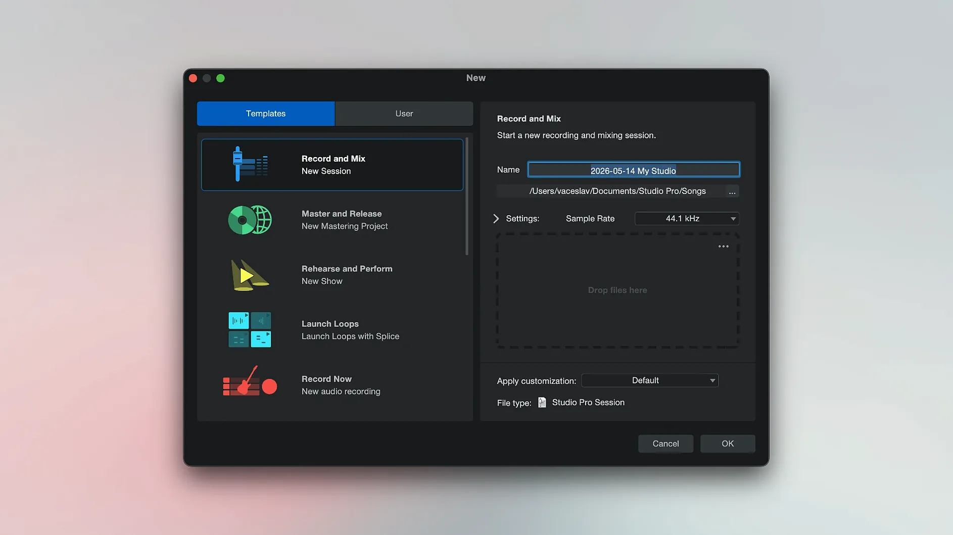 Fender Studio Pro toolbar view 3