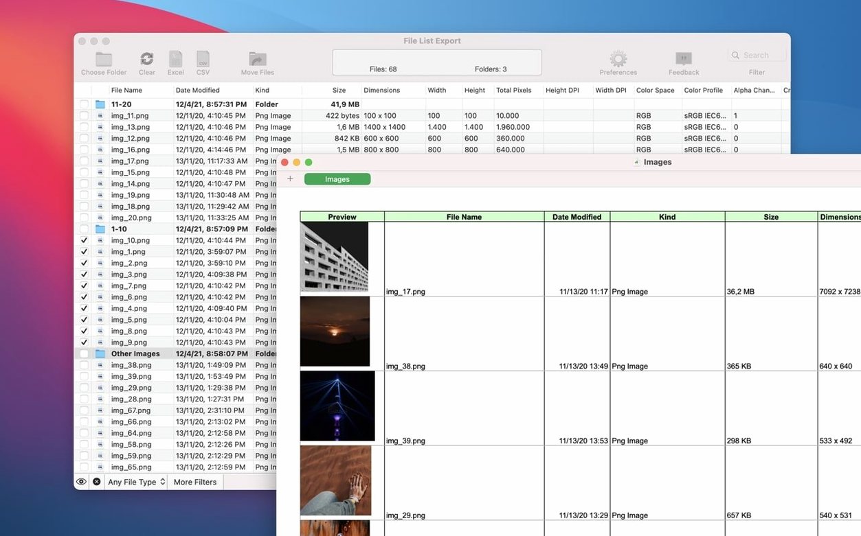 Screen 4 of File List Export