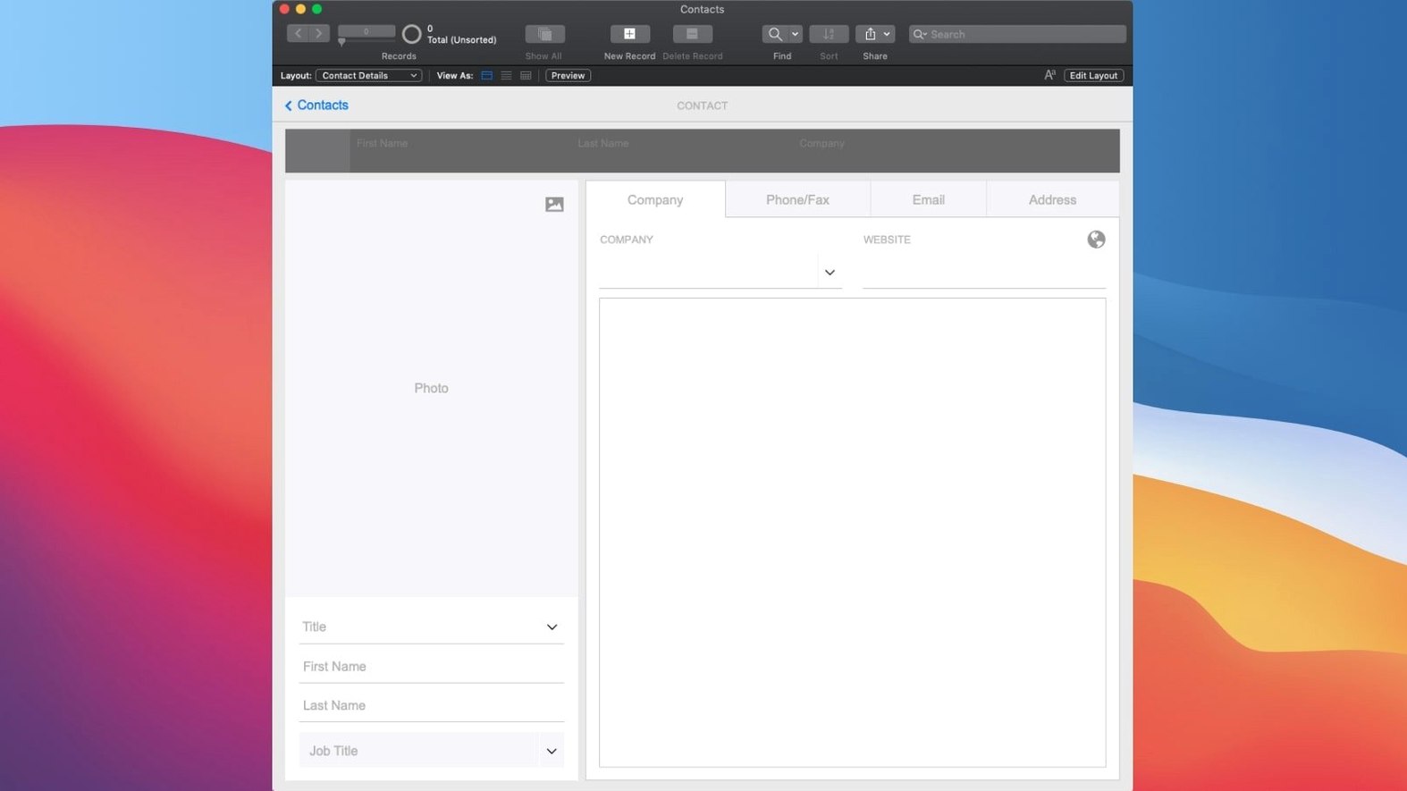 FileMaker Pro — tour 4 FileMaker Pro toolbar view 4