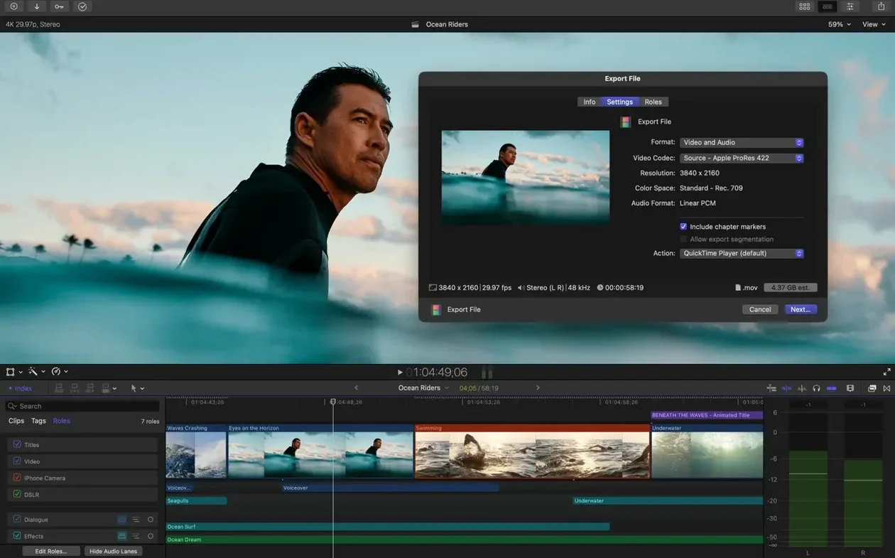 Final Cut Pro — tour 7 Final Cut Pro toolbar view 7