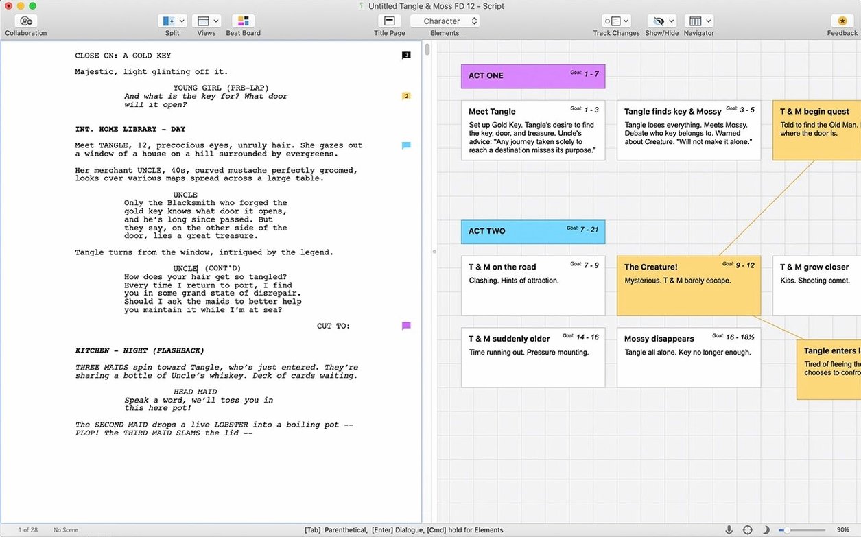 Final Draft image 1 of 4 final draft crack mac: workspace view