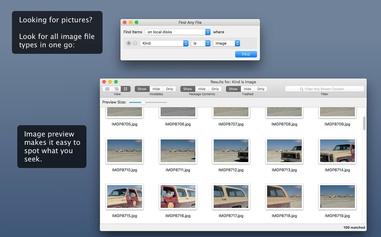Find Any File — tour 3 Find Any File toolbar view 3