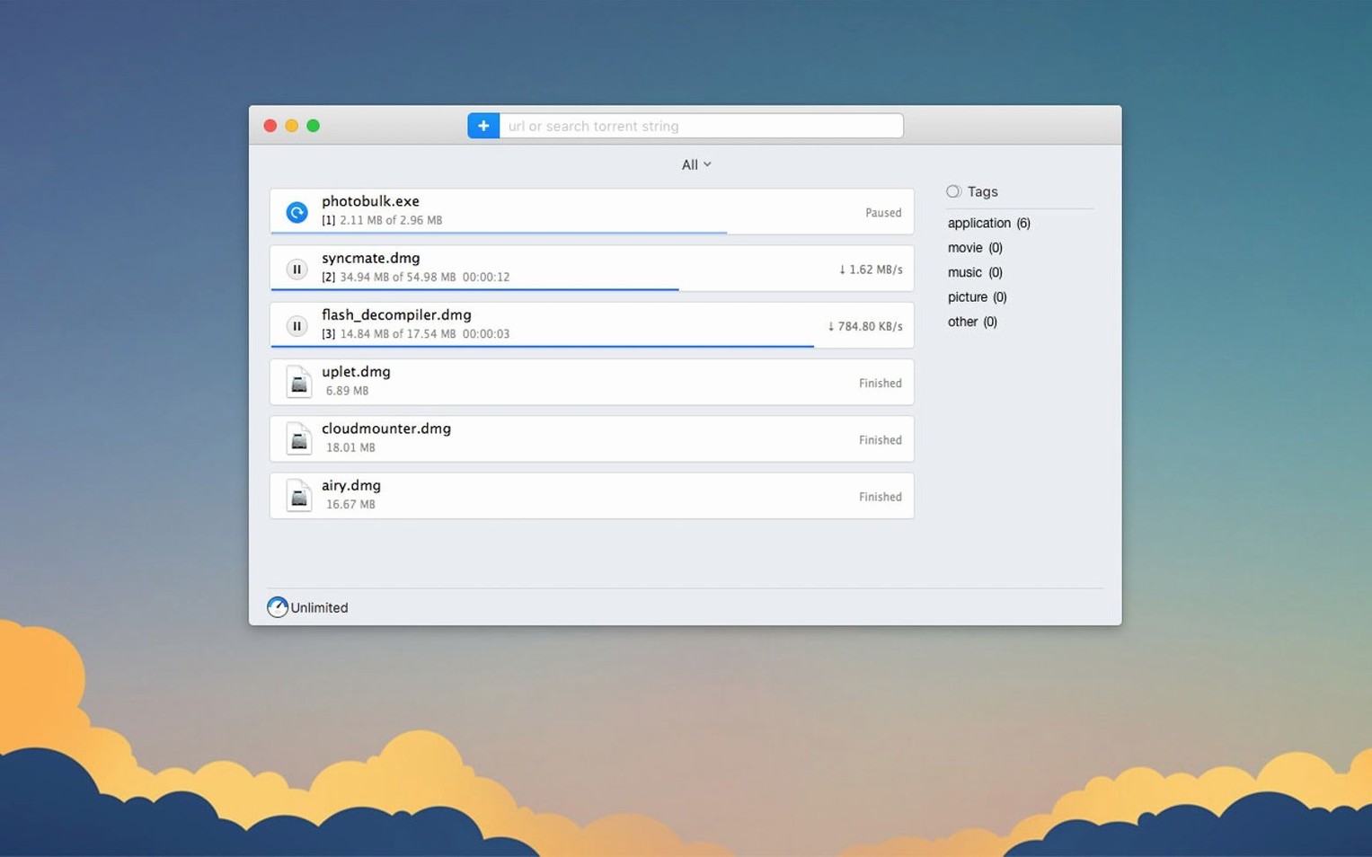 Folx Pro — tour 3 Folx Pro toolbar view 3
