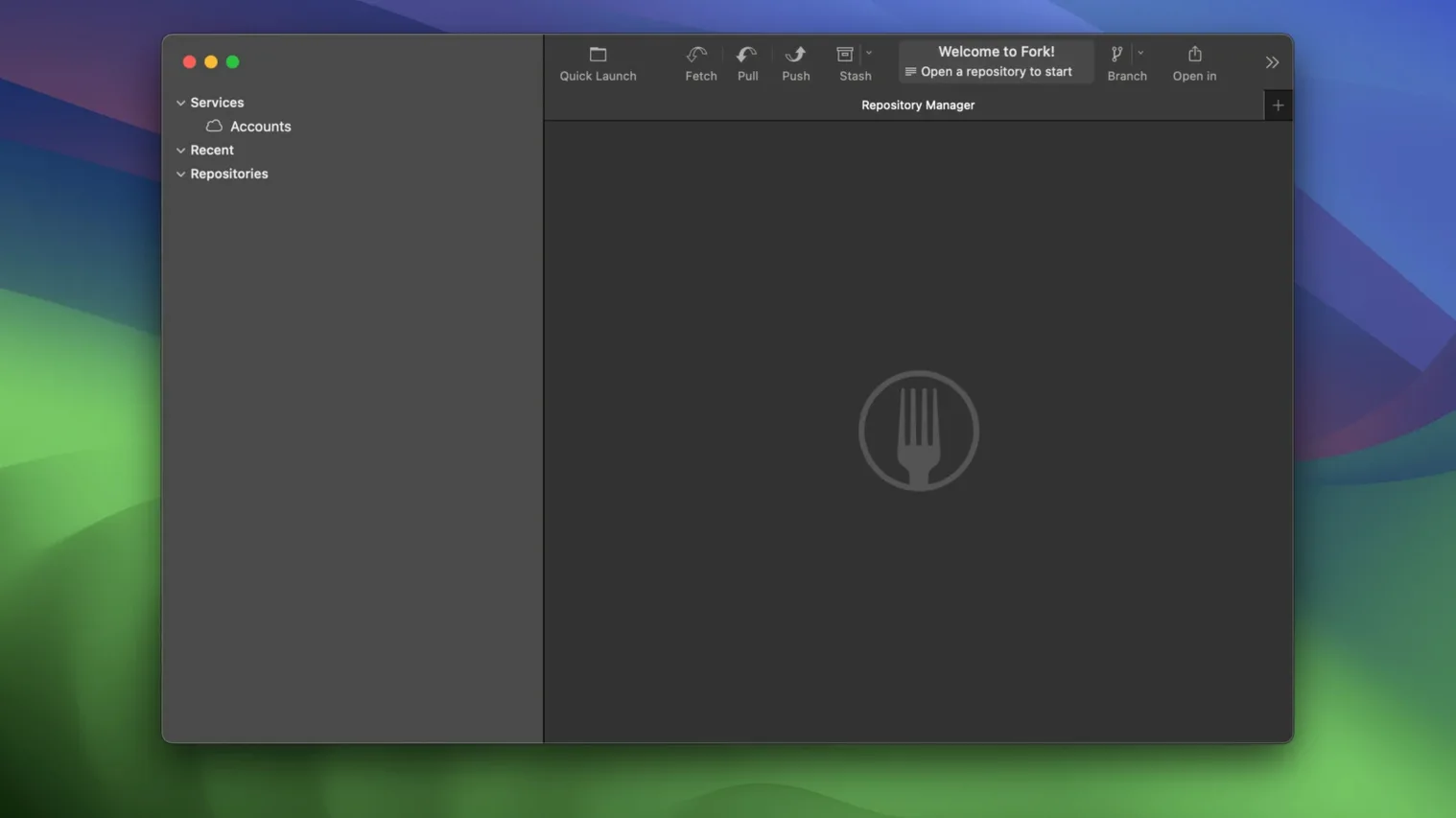 Fork — tour 2 Fork toolbar view 2
