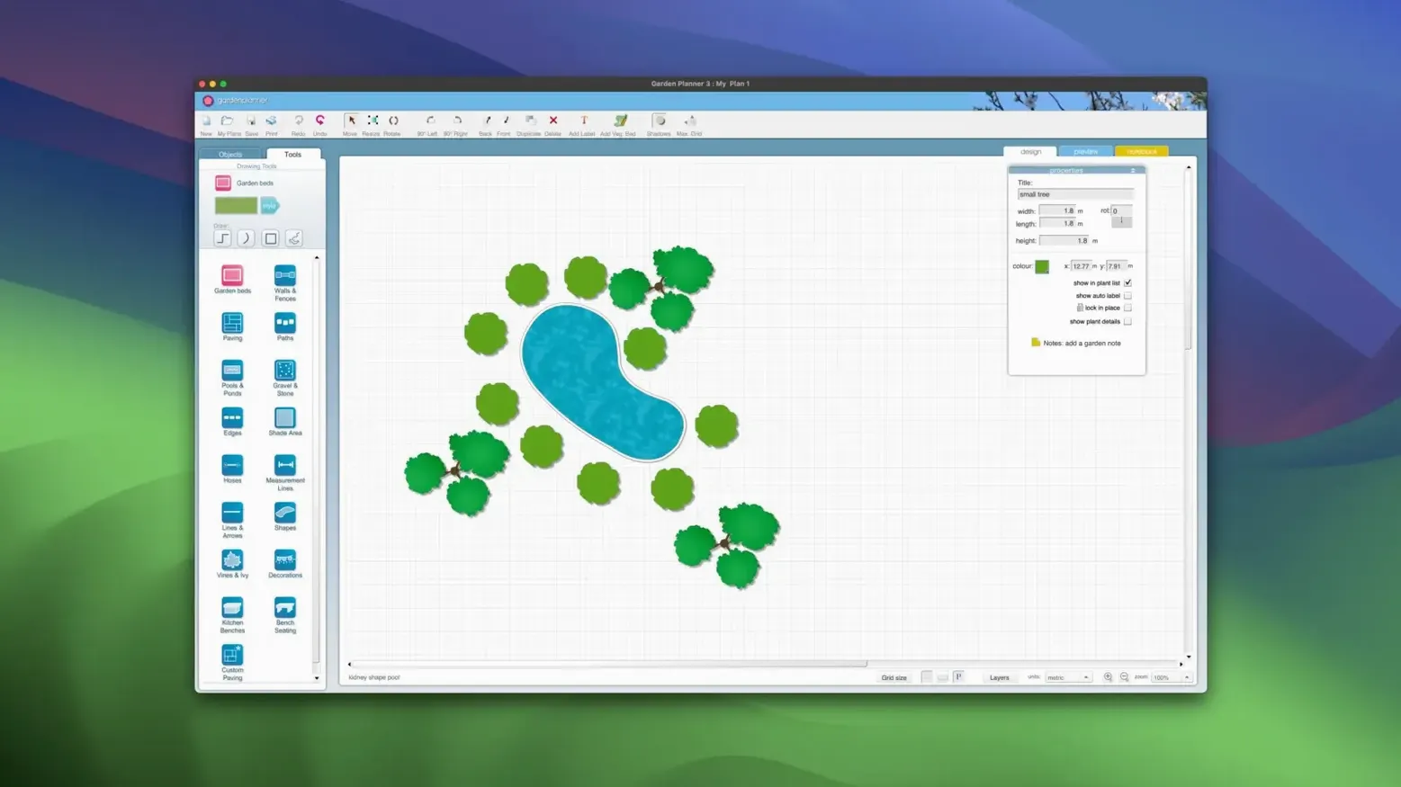 Garden Planner — tour 2 Garden Planner toolbar view 2