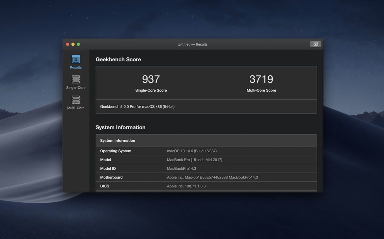 Geekbench 7 — tour 4 Geekbench 7 toolbar view 4