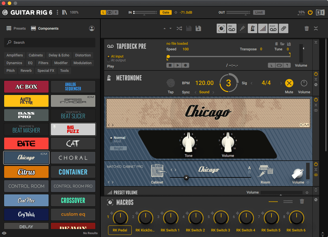 Guitar Rig — tour 1 guitar rig crack mac: workspace view