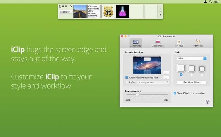 iClip — tour 2 iClip toolbar view 2