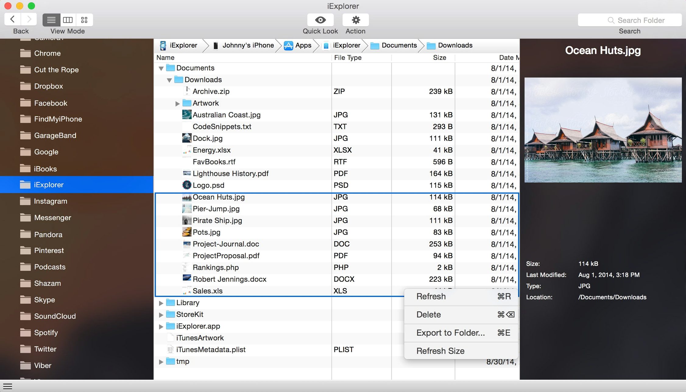 iExplorer — tour 2 iExplorer toolbar view 2