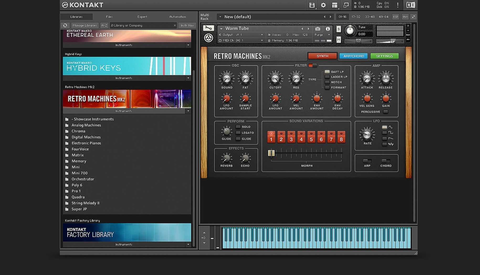 Kontakt toolbar view 3