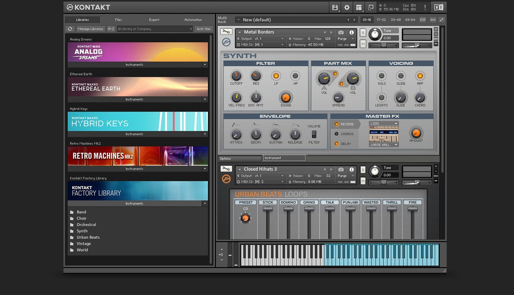 Kontakt toolbar view 4