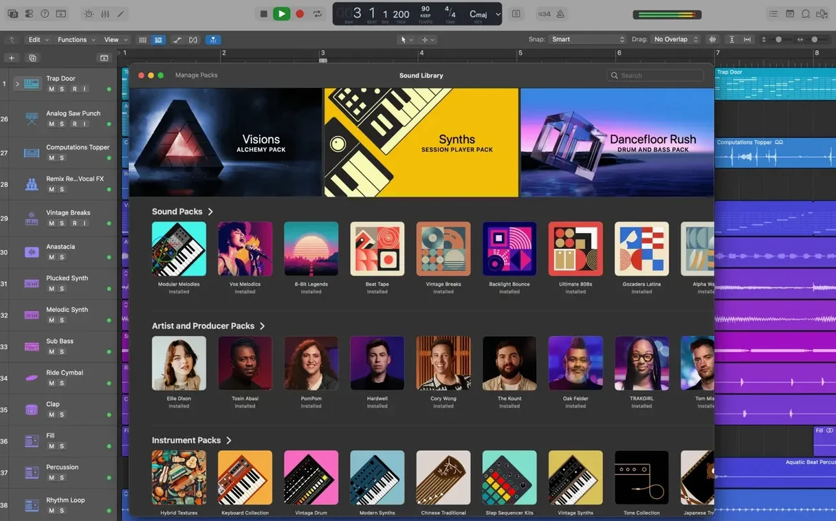 Logic Pro toolbar view 2