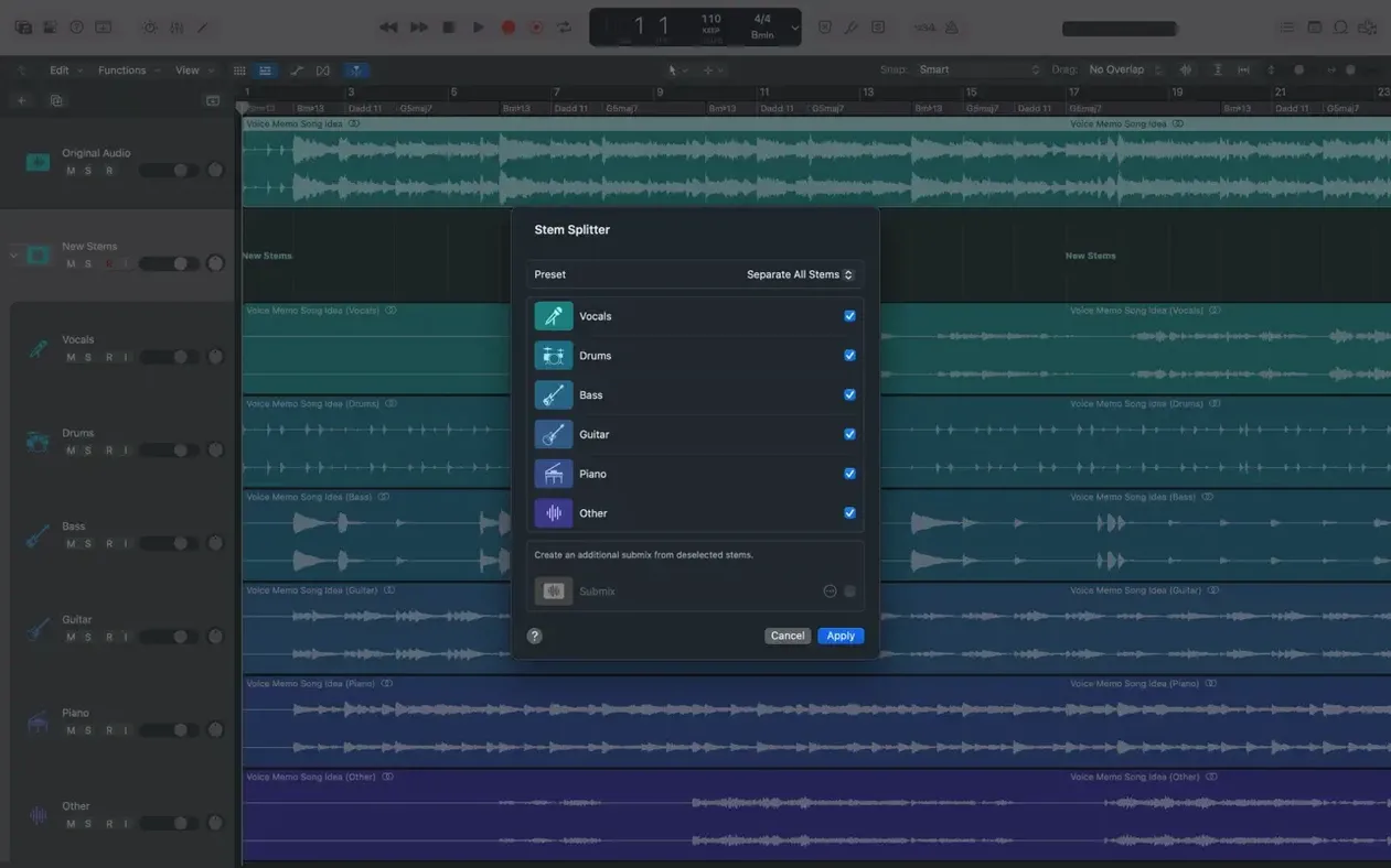 Logic Pro toolbar view 4