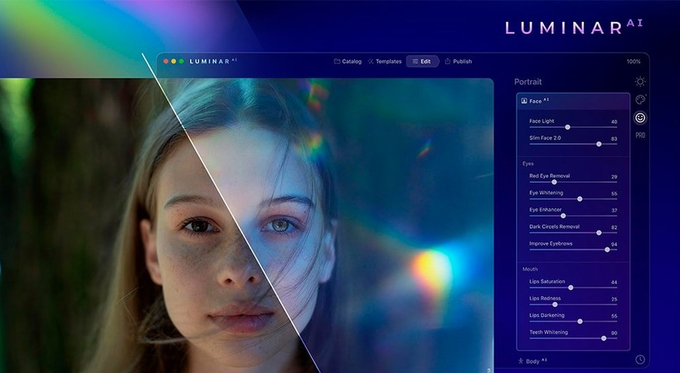 Luminar AI toolbar view 2