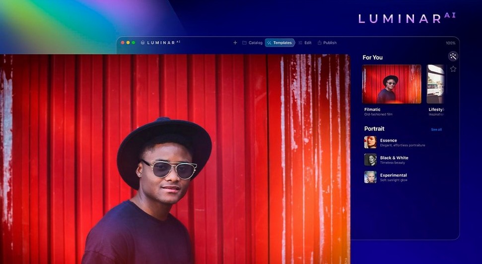 Luminar AI toolbar view 3