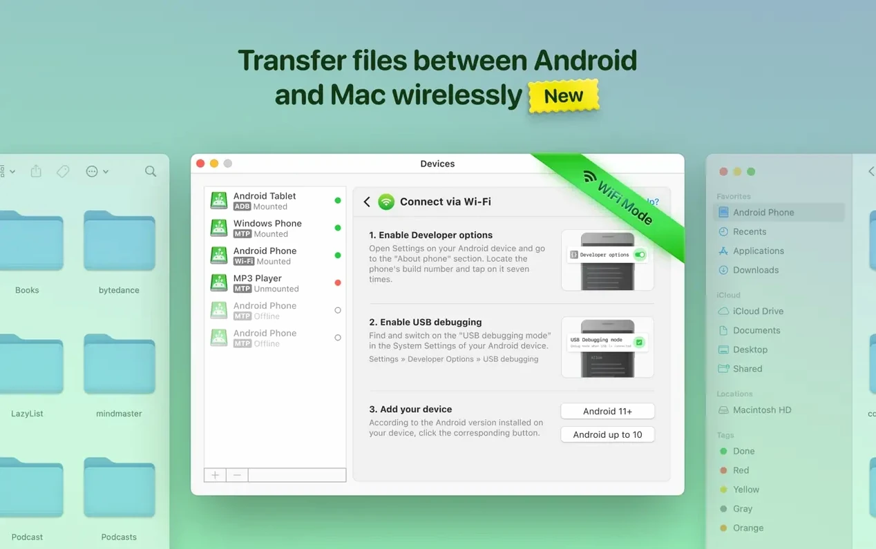 MacDroid Pro — tour 2 MacDroid Pro toolbar view 2