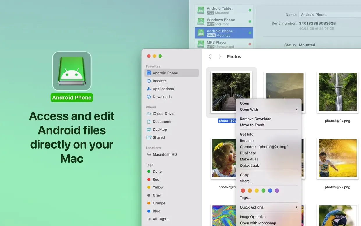 MacDroid Pro — tour 4 MacDroid Pro toolbar view 4