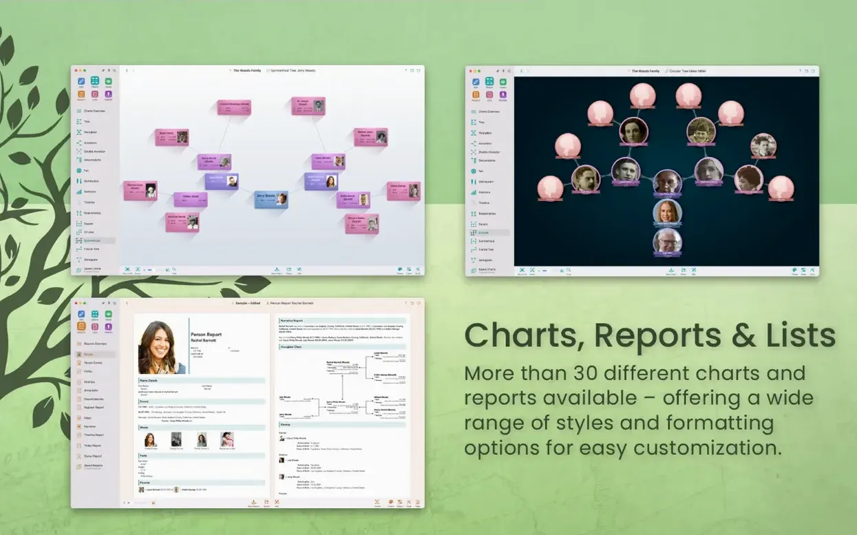 MacFamilyTree — tour 4 MacFamilyTree toolbar view 4